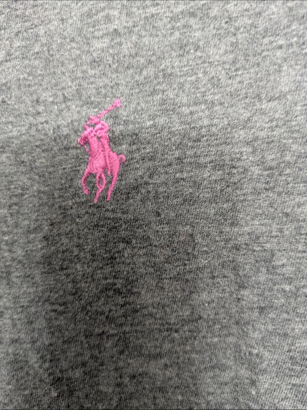 Ralph Lauren Dark Gray Crewneck Tee with Pink Logo - Picture 3 of 7